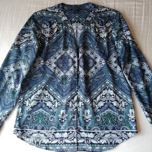Tahari Long Sleeve Button Down Blouse